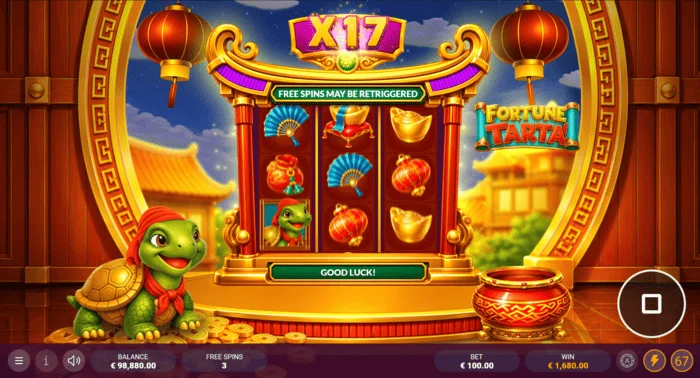 Fortune Tarta - Mode Free Spins avec multiplicateur