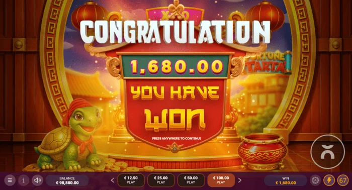 Fortune Tarta - Gain total à la fin des Free Spins